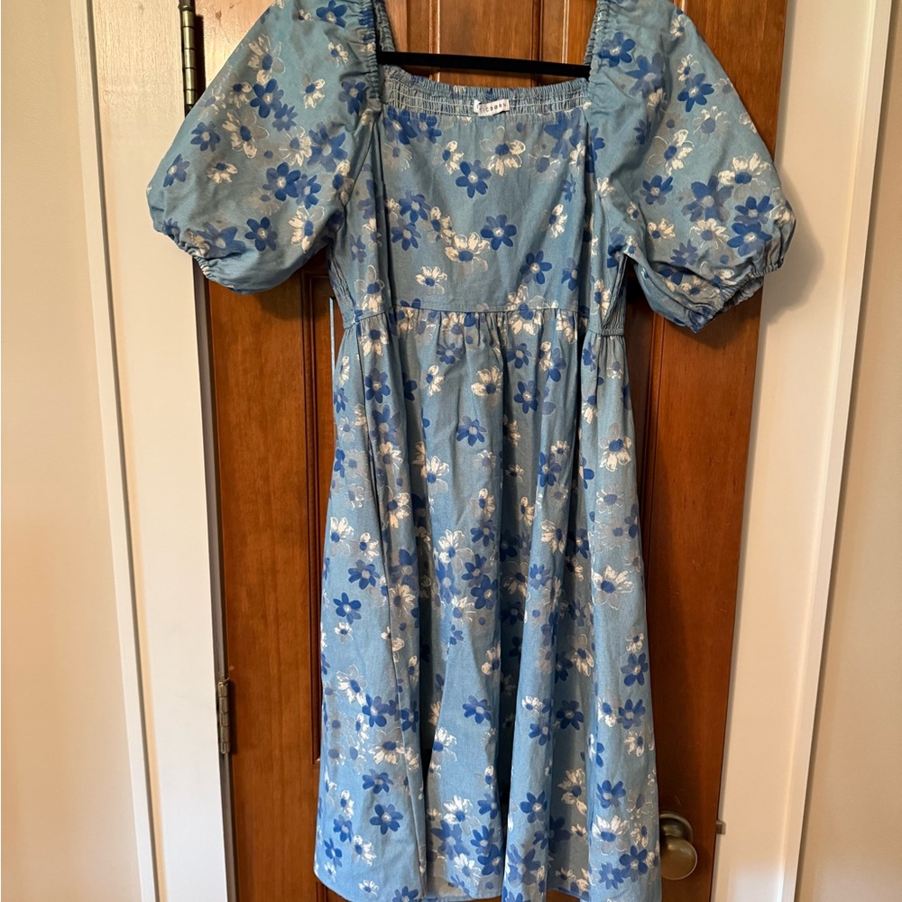 Baltic Born Blue Denim Floral Sundress